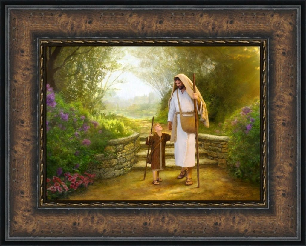 Lead Me, Guide Me - 17x20 framed giclee canvas burl wood