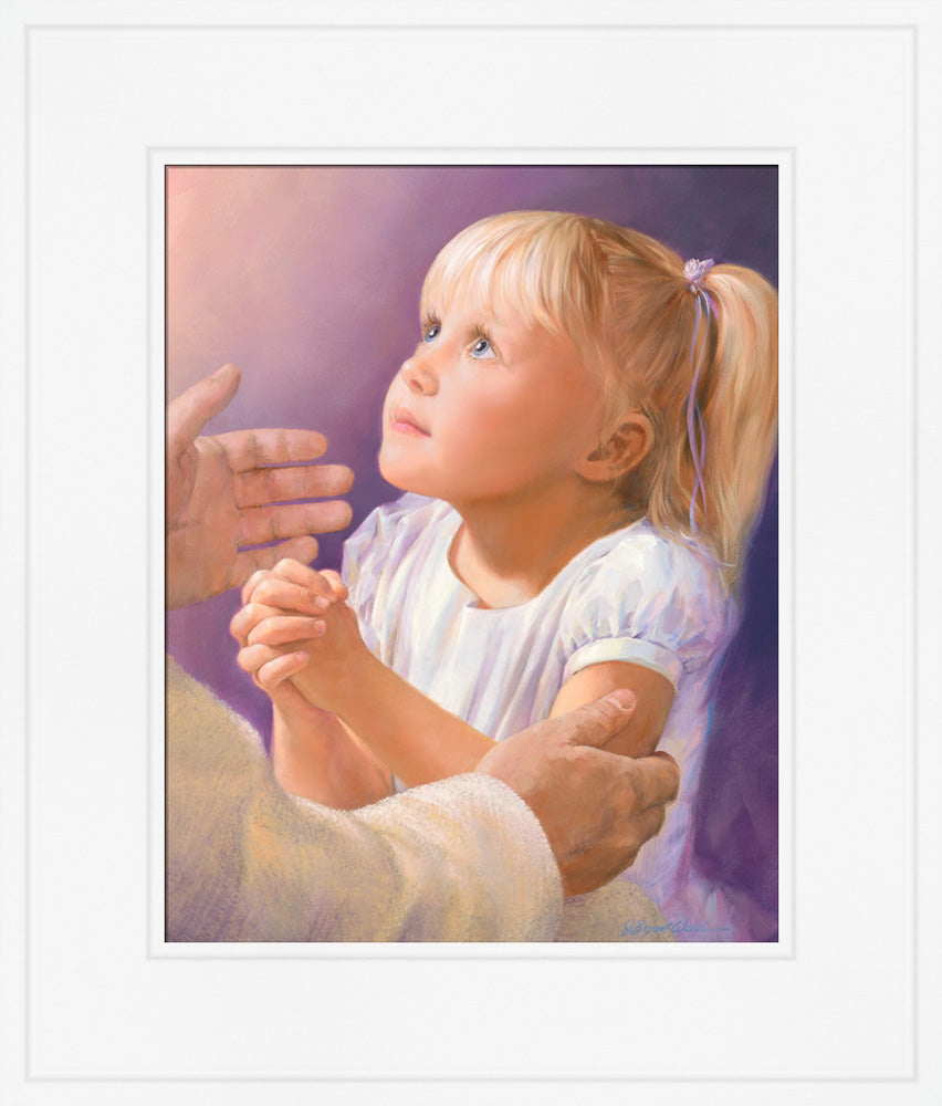 A Child's Prayer Charlotte Byj Little Girl Praying Children Kids Fine Art  Print